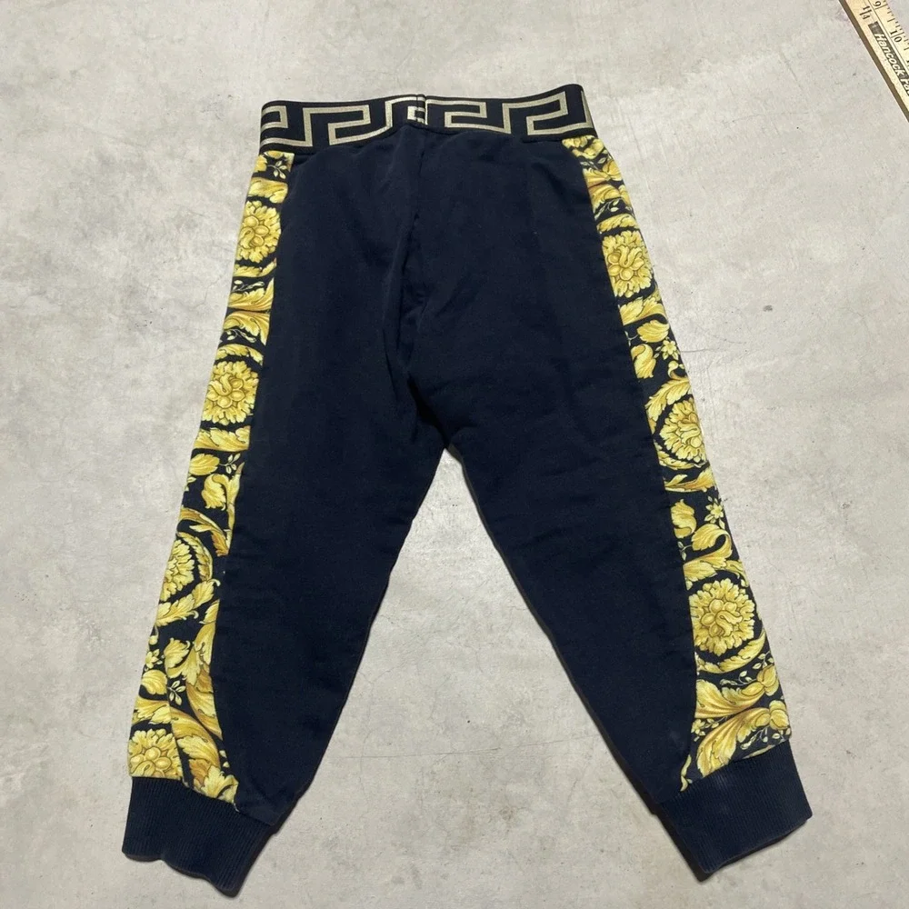 Versace Boy's Logo-Print Barocco Trim Sweat Pants Joggers Toddler 4 110/50